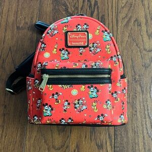 Disney Parks Loungefly Red Mickey Mouse and friends backpack